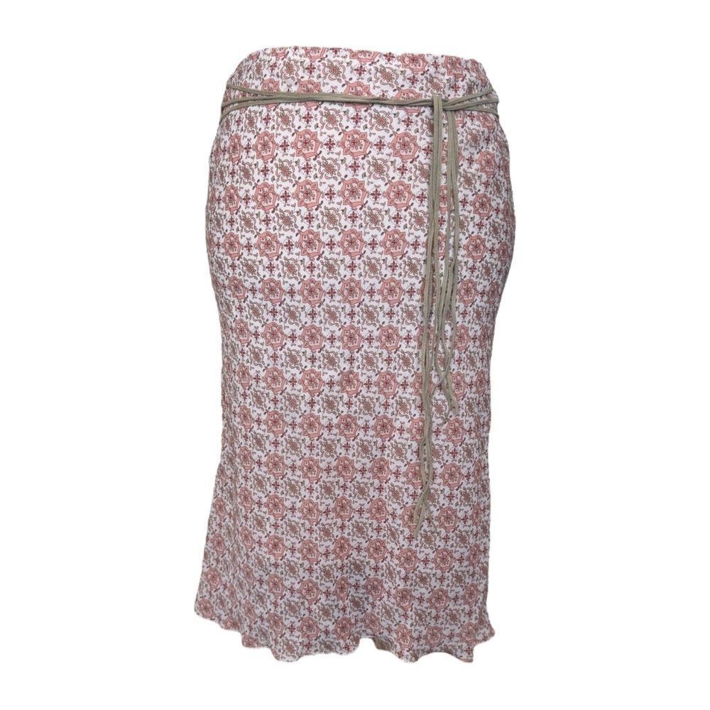 Y2K My Michelle Pink Floral Paisley Geometric Print Midi Skirt Size Medium
